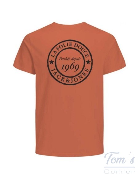 T-shirt La Folie Douce Coton Bio Orange — Jack & Jones