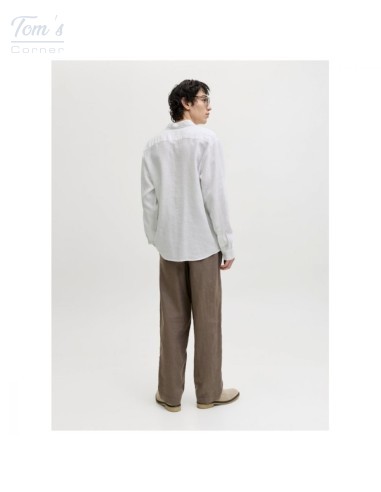 Chemise Lin Blanc Manches Longues — Jack & Jones Premium